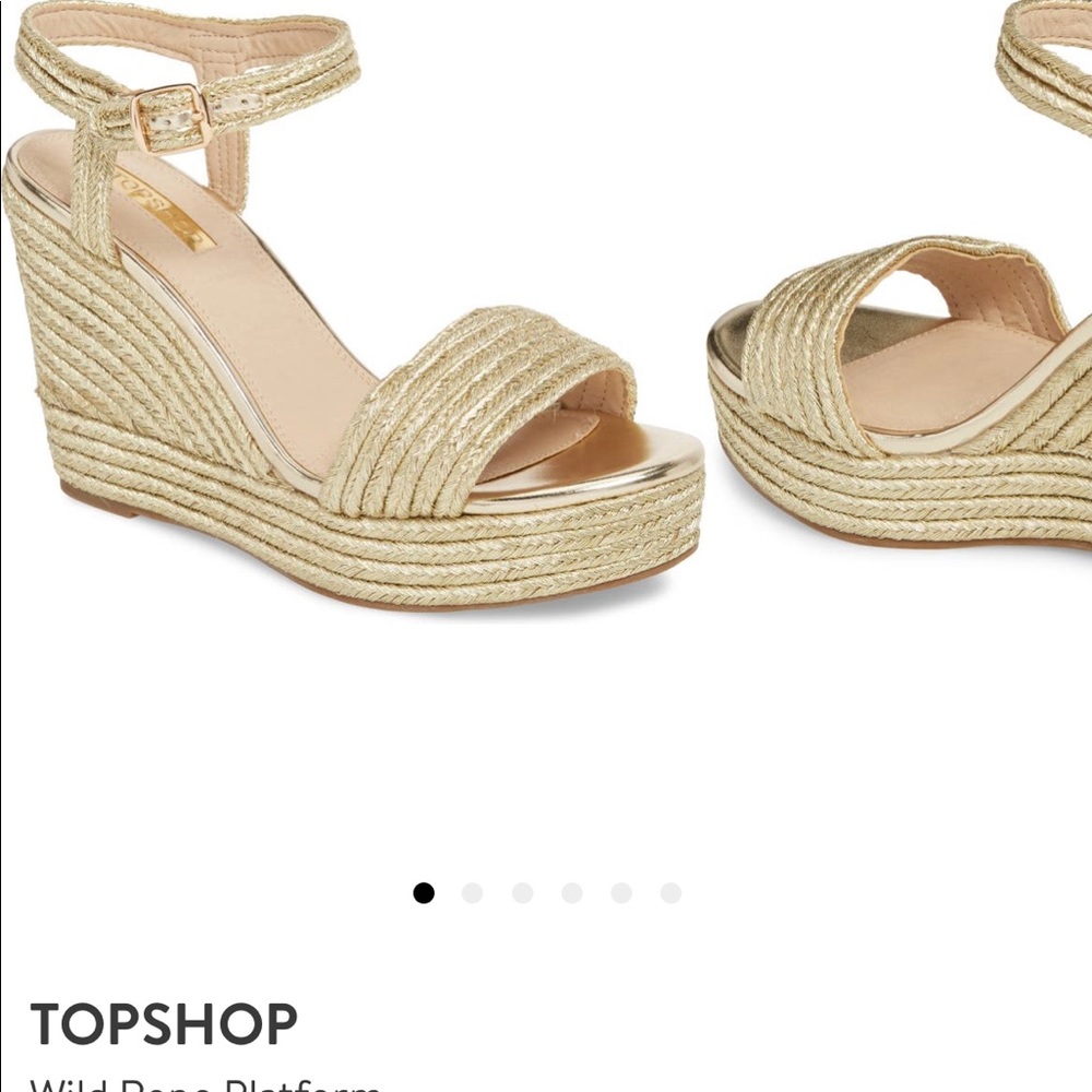 Top shop gold platform wedge